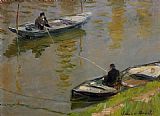 Anglers Canvas Paintings - Two Anglers